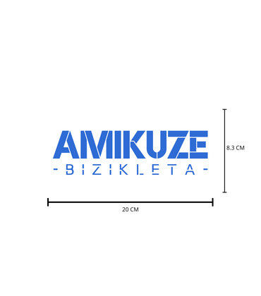 Sticker Amikuze 20/8,3 Blanc Texte Bleu