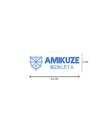 Sticker Amikuze 8,9/3 Blanc Texte Bleu